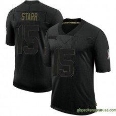 Mens Green Bay Packers Bart Starr Black Authentic 2020 Salute To Service Gbp212 Jersey GBP342